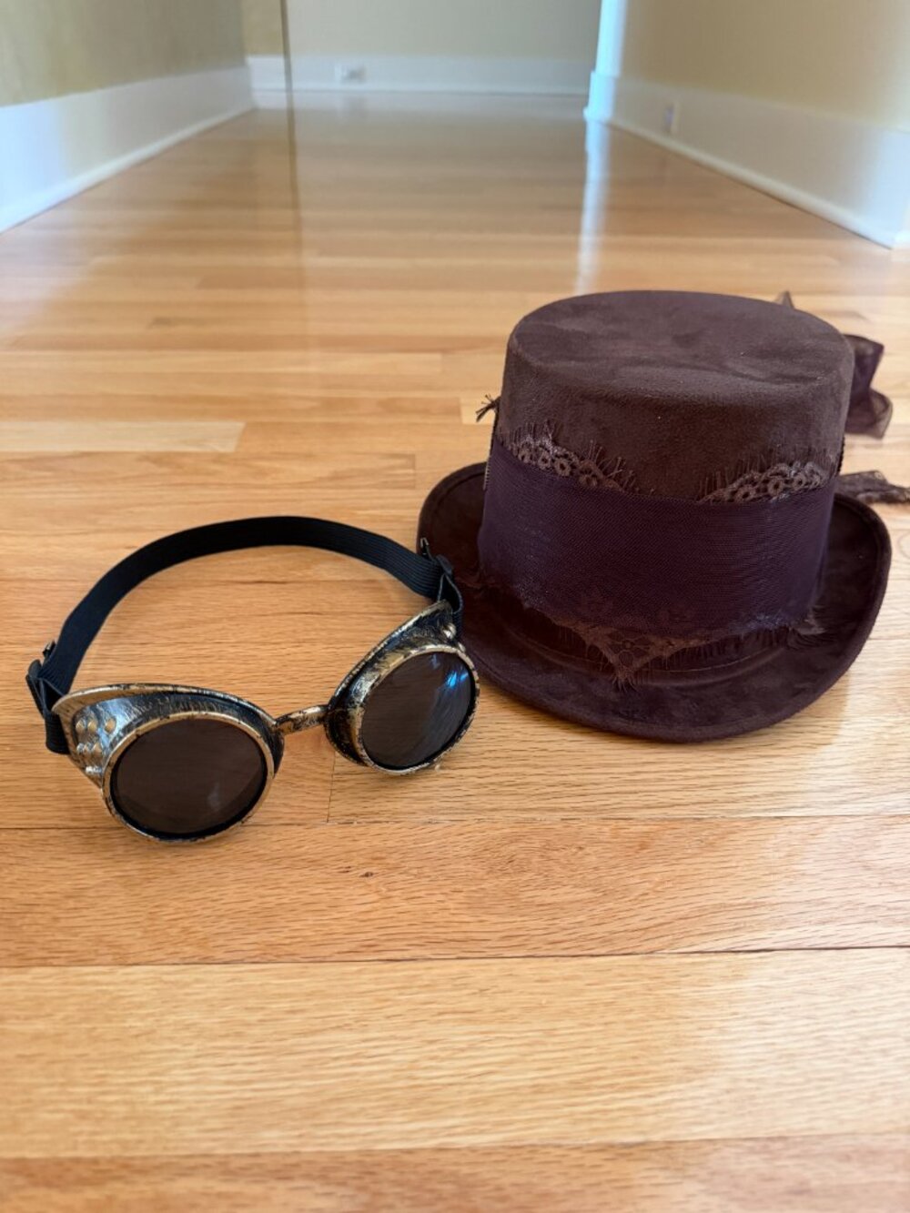 Steampunk Coat, Hat, & Glasses or Willy Wonka Spirit Halloween Costume Adult XL - Picture 10 of 15